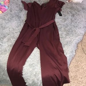 burgundy jumpsuit